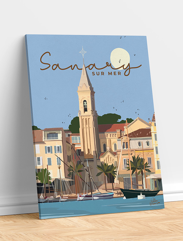 "Le port de Sanary sur mer et son clocher "