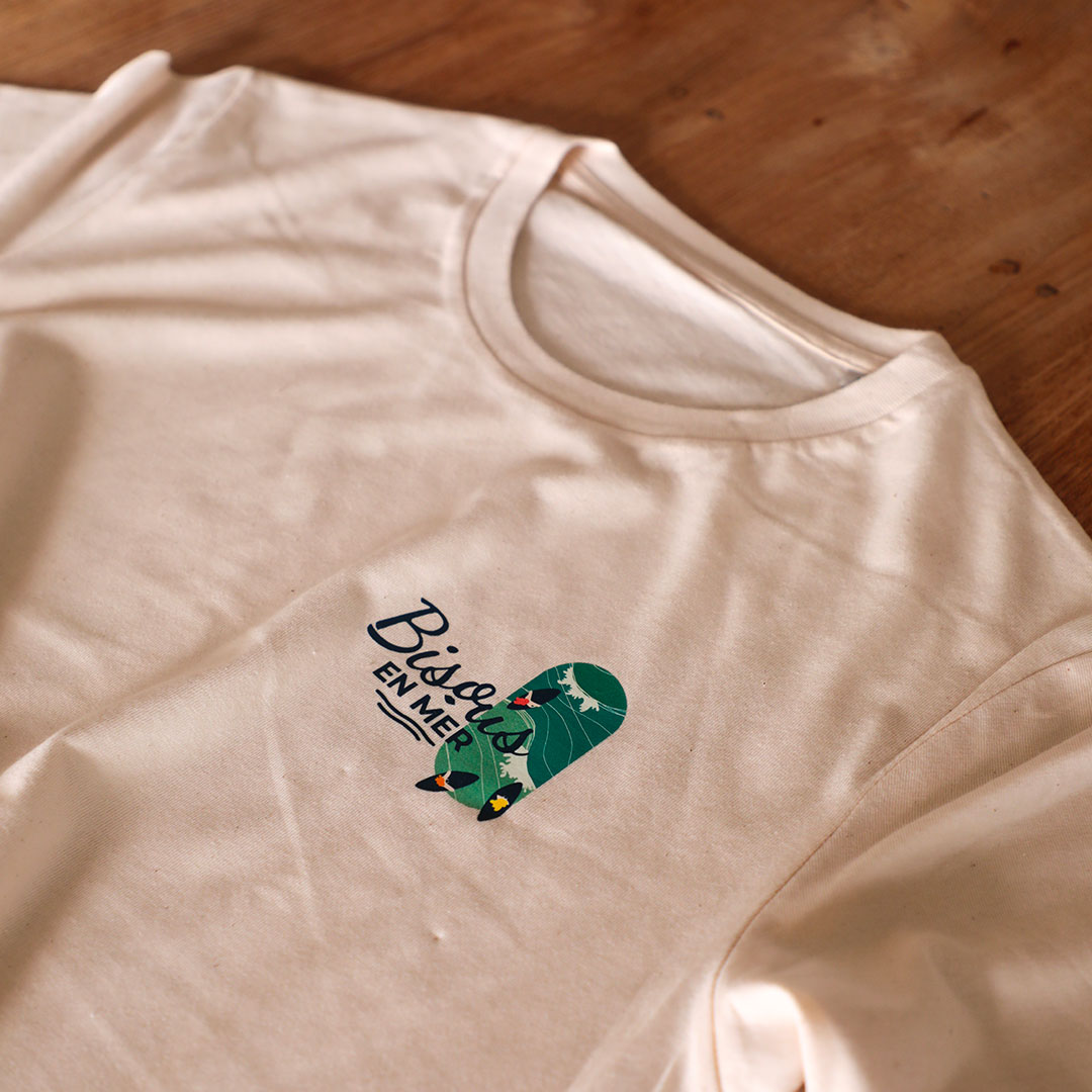 T-shirt coton BIO natural - Homme – Bisous en mer