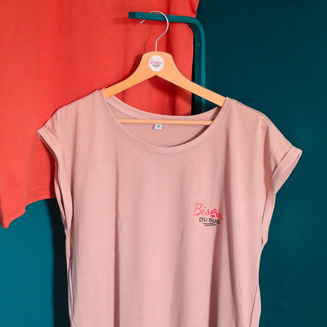 T-shirt jersey BIO Rose - Femme – Bisous Love