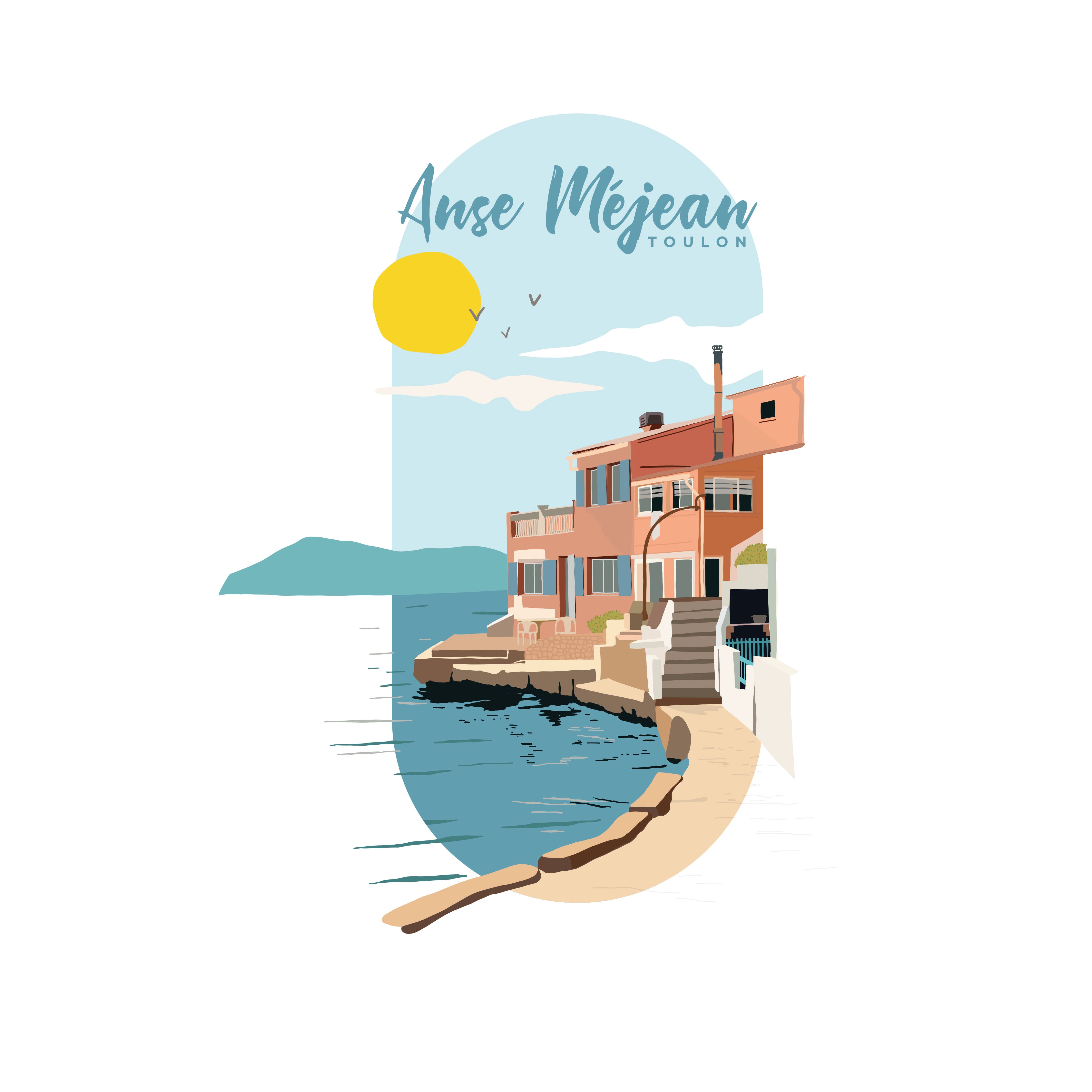 Collection "Villes du Sud" - Anse Méjean côté mer